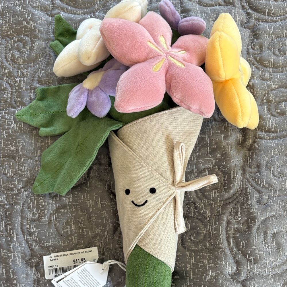 Jellycat Pastel Plush Flower Bouquet - Pink, Yellow, Lavender, White, Green